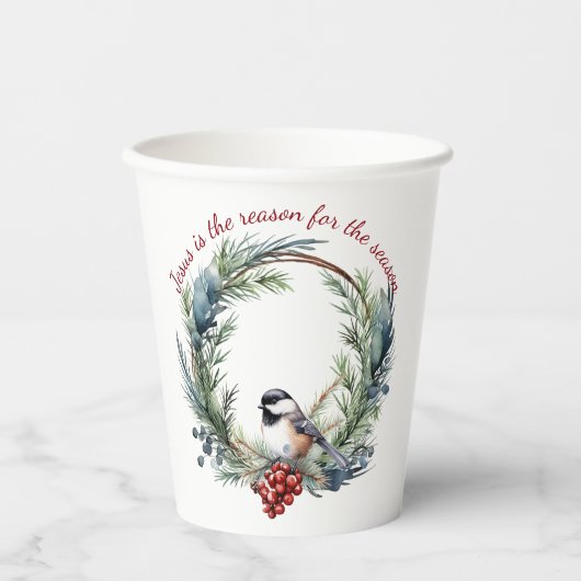 JESUS IST DER GRUND FÜR DAS Weihnachtsangebot DER Pappbecher (Vorderseite)