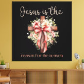 Jesus ist der Grund für das Weihnachtskreuz Leinwanddruck (Insitu (Wohnzimmer))