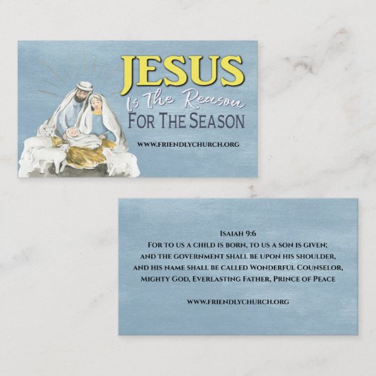 Jesus ist der Grund für den Christlichen Bibelzita Visitenkarte (Vorne/Hinten)