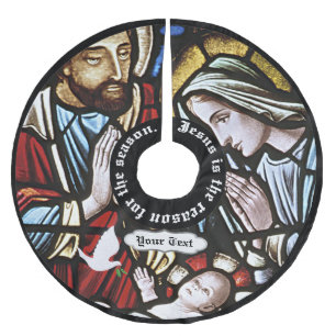 Jesus ist der Grund für den Jahreszeit-Baum-Rock Polyester Weihnachtsbaumdecke