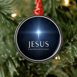 Jesus ist der Grund für den strahlenden Stern der Ornament Aus Metall