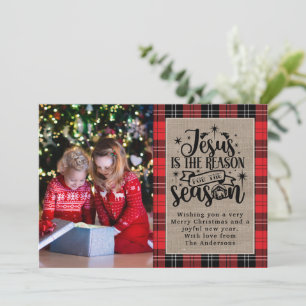 Jesus ist der Grund für die Buffalo Plaid-Saison Feiertagskarte