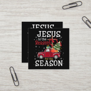Jesus ist der Grund für die christliche Glaubenssa Quadratische Visitenkarte