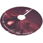 Jesus ist der Grund für die Geburt Polyester Weihnachtsbaumdecke (Schrägansicht)