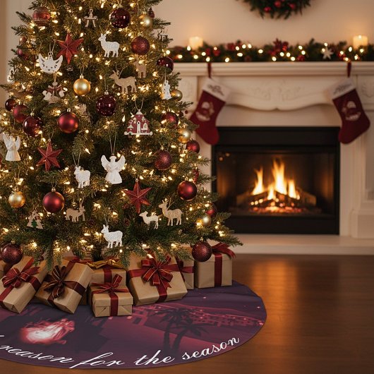 Jesus ist der Grund für die Geburt Polyester Weihnachtsbaumdecke