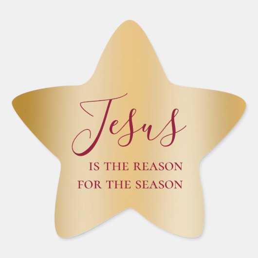 Jesus ist der Grund für die Jahreszeit Gold Weihna Stern-Aufkleber (Vorderseite)