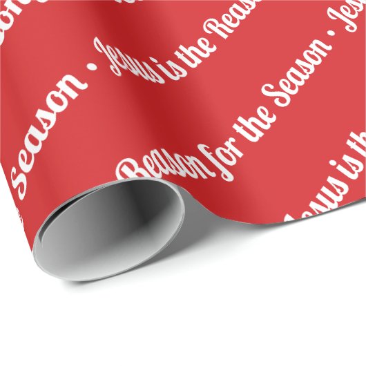 Jesus ist der Grund für die Jahreszeit Rot Geschenkpapier (Rolleneckpunkt)