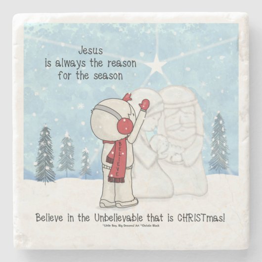 Jesus ist der Grund für die Jahreszeit Steinuntersetzer (Vorderseite)