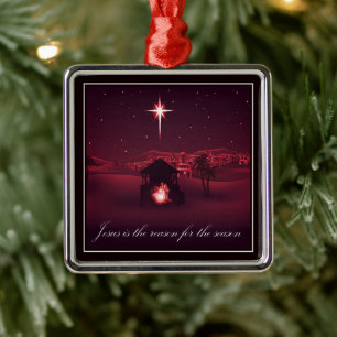 Jesus ist der Grund für die Krippe Metal Ornament Aus Metall