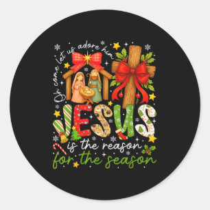 Jesus ist der Grund für die Saison Christlich Chri Runder Aufkleber