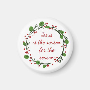 "Jesus ist der Grund für die Saison" Holly Design Magnet