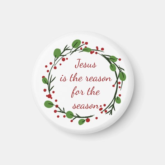 "Jesus ist der Grund für die Saison" Holly Design Magnet (Vorne)