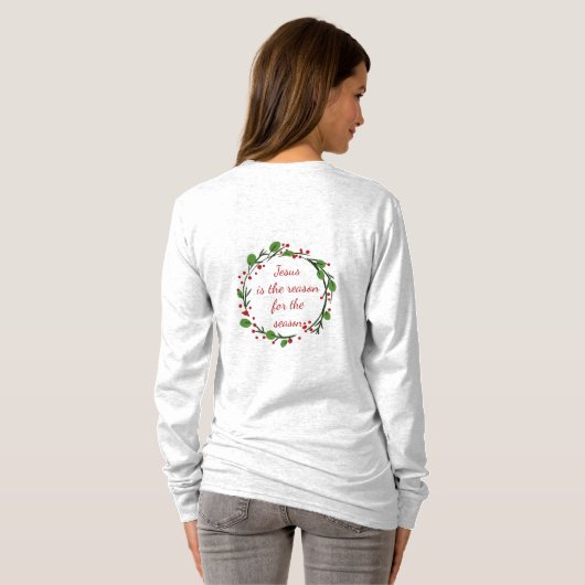 "Jesus ist der Grund für die Saison" Holly Design T-Shirt (Schwarz voll)