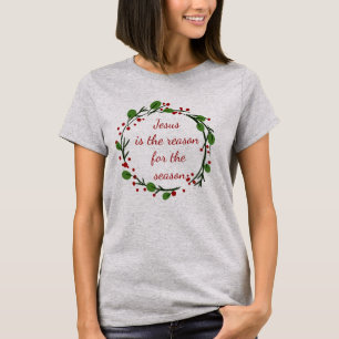 "Jesus ist der Grund für die Saison" Holly Design T-Shirt