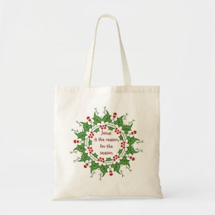 "Jesus ist der Grund für die Saison" Holly Design Tragetasche