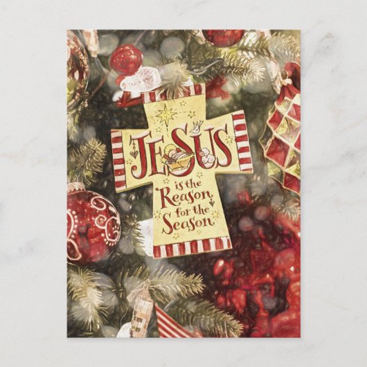 Jesus ist der Grund für die Saison Postkarte (Vorderseite)