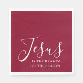 Jesus ist der Grund für die Saison Rotes Weihnacht Serviette (Vorderseite)