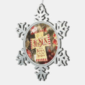 Jesus ist der Grund für die Saison Schneeflocken Zinn-Ornament (Rechts)