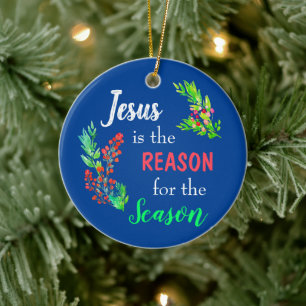 Jesus ist der Grund für die Weihnachtsbibel der J Keramik Ornament