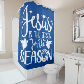 Jesus ist der Grund für die Weihnachtskrippe Duschvorhang (Beispiel)