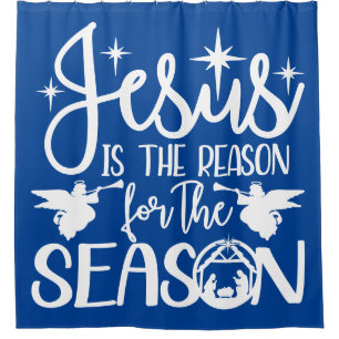 Jesus ist der Grund für die Weihnachtskrippe Duschvorhang