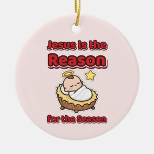 Jesus ist der Grund für die Weihnachtszeit Baby Je Keramik Ornament