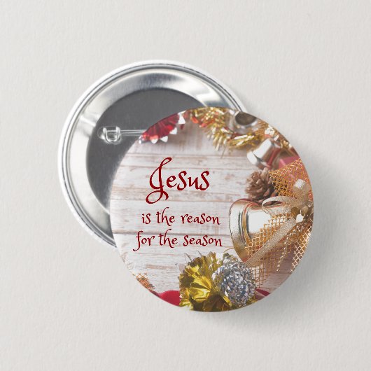 Jesus ist der Grund für die Weihnachtszeit Button (Vorne & Hinten)
