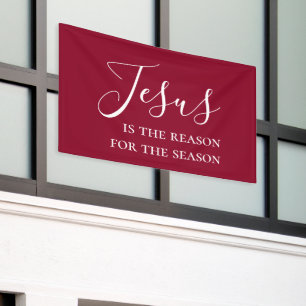 Jesus ist der Grund für die Weihnachtszeit Roter W Banner
