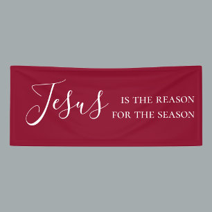 Jesus ist der Grund für die Weihnachtszeit Roter W Banner