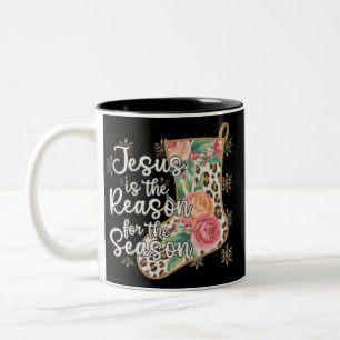Jesus ist der Grund für die Weihnachtszeit Socken Zweifarbige Tasse