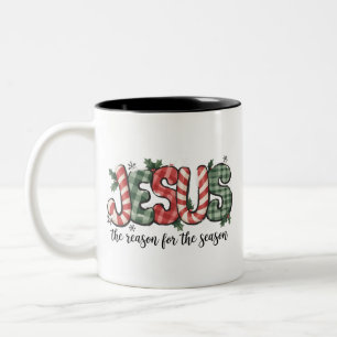 Jesus ist der Grund für die Weihnachtszeit Weihnac Zweifarbige Tasse