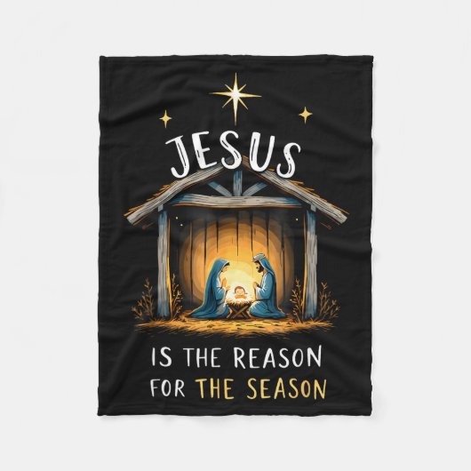 Jesus ist der Grund für die Weihnachtszeit Xmas  Fleecedecke (Vorderseite)