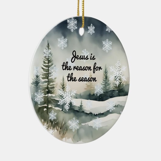 Jesus ist der Grund für die Wintersaison Keramik Ornament (Rechts)