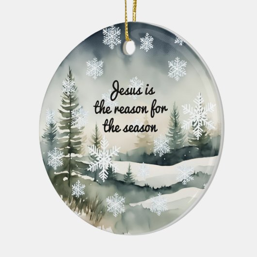 Jesus ist der Grund für die Wintersaison Keramik Ornament (Links)