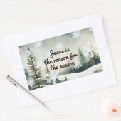 Jesus ist der Grund für die Wintersaison Rechteckiger Aufkleber (Umschlag)