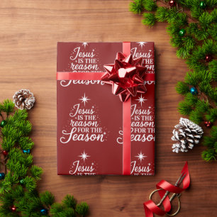 Jesus ist der Grund für diese christliche Jahresze Geschenkpapier