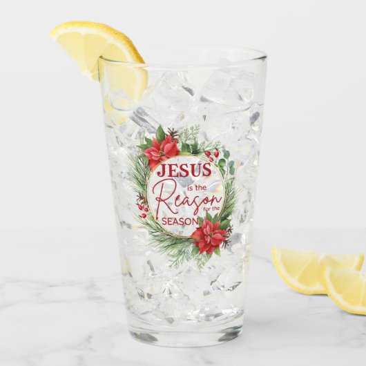 Jesus ist der Grund für Weihnachten der Jahreszeit Glas (Vorderseite Ice)