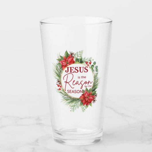 Jesus ist der Grund für Weihnachten der Jahreszeit Glas (Vorderseite)