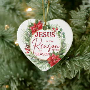 Jesus ist der Grund für Weihnachten der Jahreszeit Keramik Ornament