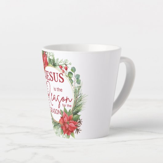 Jesus ist der Grund für Weihnachten der Jahreszeit Milchtasse (Rechte Ecke)