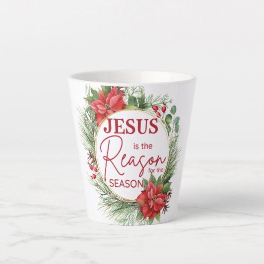 Jesus ist der Grund für Weihnachten der Jahreszeit Milchtasse (Vorderseite)