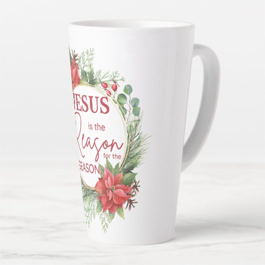 Jesus ist der Grund für Weihnachten der Jahreszeit Milchtasse (Rechte Ecke)
