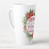 Jesus ist der Grund für Weihnachten der Jahreszeit Milchtasse (Linke Ecke)