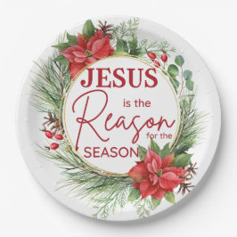 Jesus ist der Grund für Weihnachten der Jahreszeit Pappteller