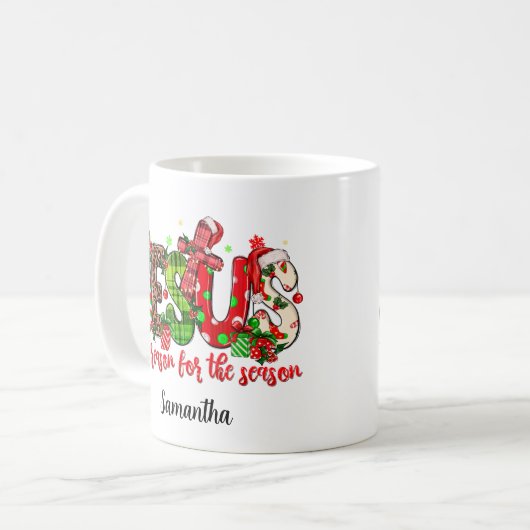 Jesus ist der Grund für Weihnachten der Saison Kaffeetasse (Vorderseite Links)