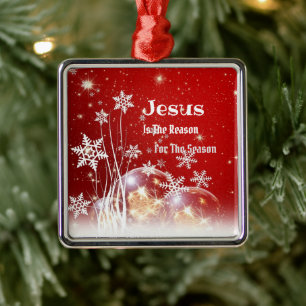 Jesus ist der Grund für Weihnachten  Ornament Aus Metall