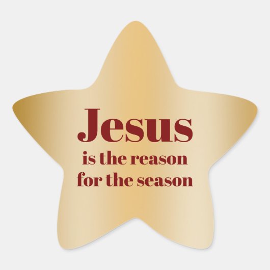 Jesus ist der Grund Gold Star Weihnachtsumschlag Stern-Aufkleber (Vorderseite)