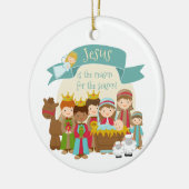 "Jesus ist der Grund" Krippe Keramik Ornament (Links)