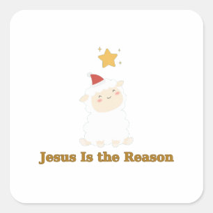 Jesus ist der Grund Lamm Stern Aufkleber