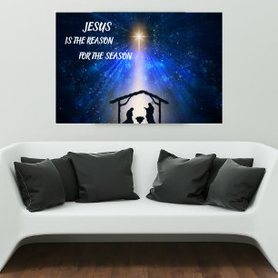 Jesus ist der Grund Poster Weihnachtskrippe